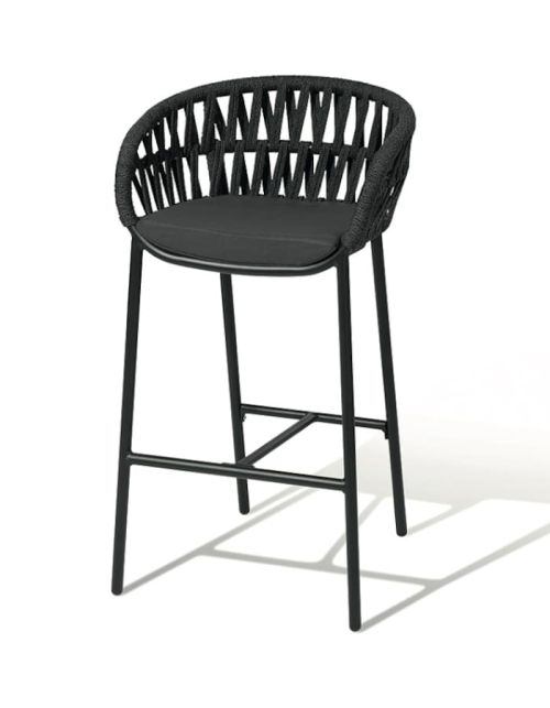 TAHITI bar stool with ccushion stackable