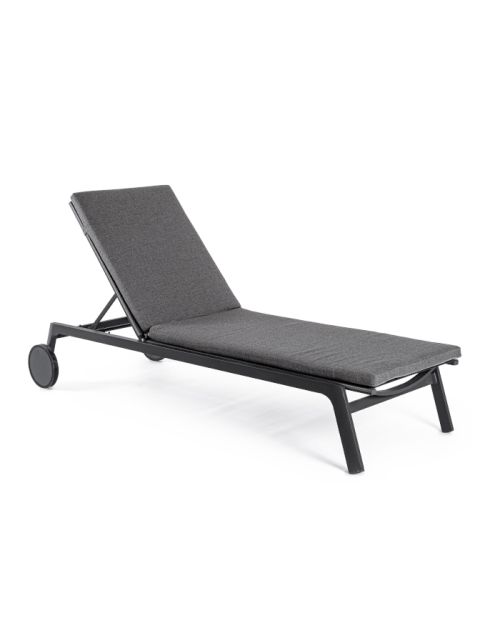 JALISCO chaise longue with cushion and castors