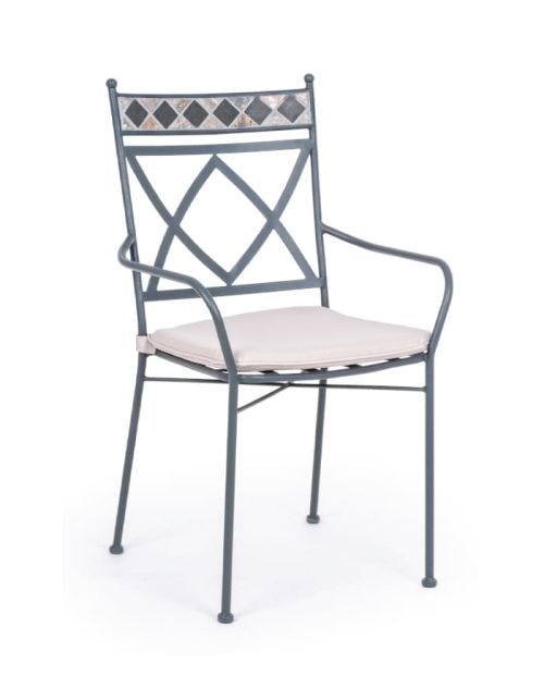 BERKLEY garden chair with armrests and cushion