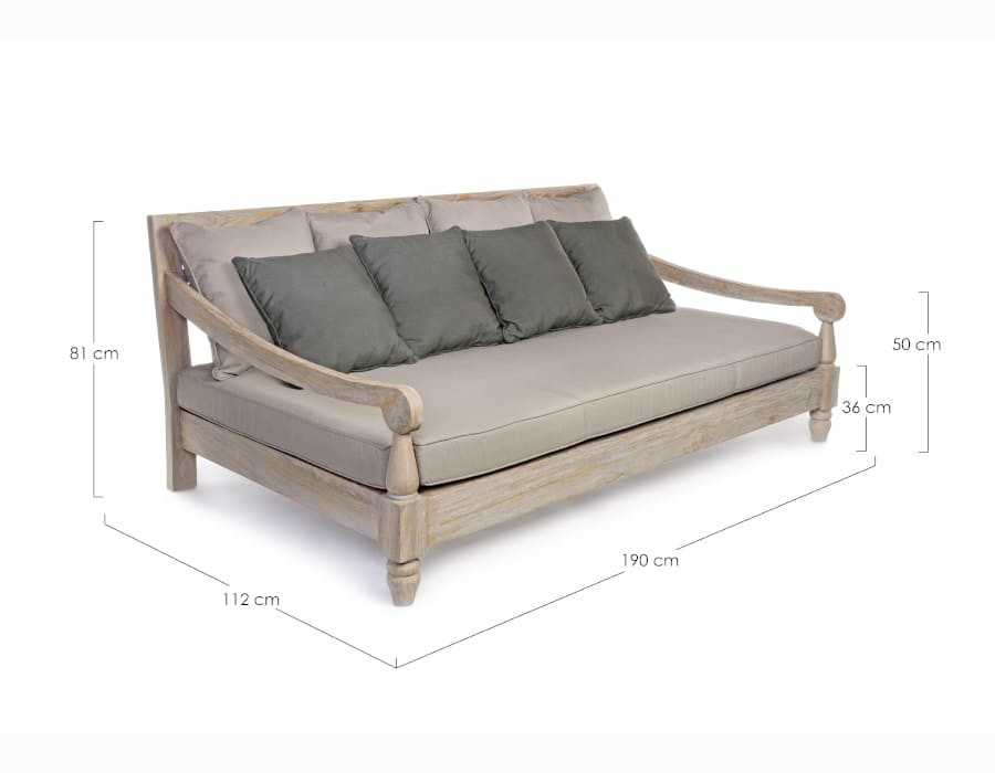 Daybed Bali - dimensions