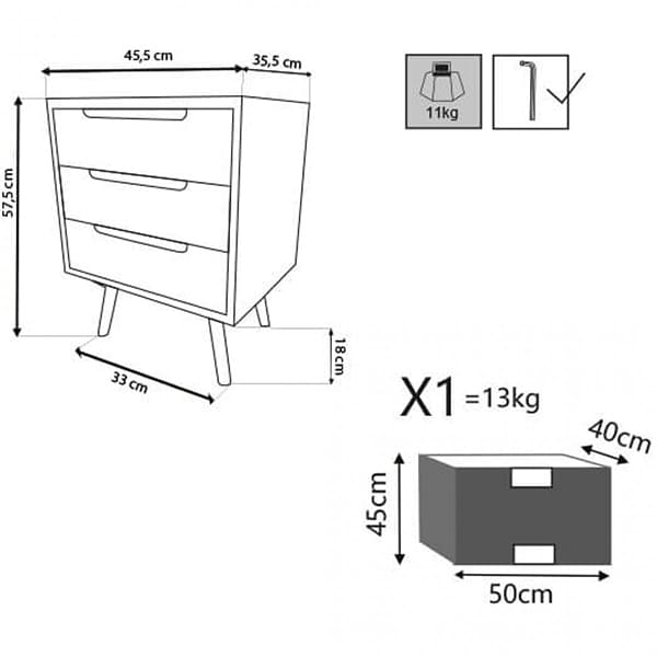 Chest of drawers Adelaide dimensions