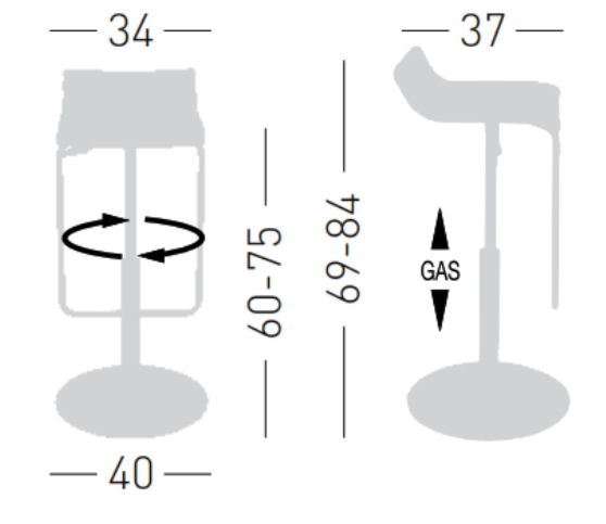 Bar table Micro dimensions